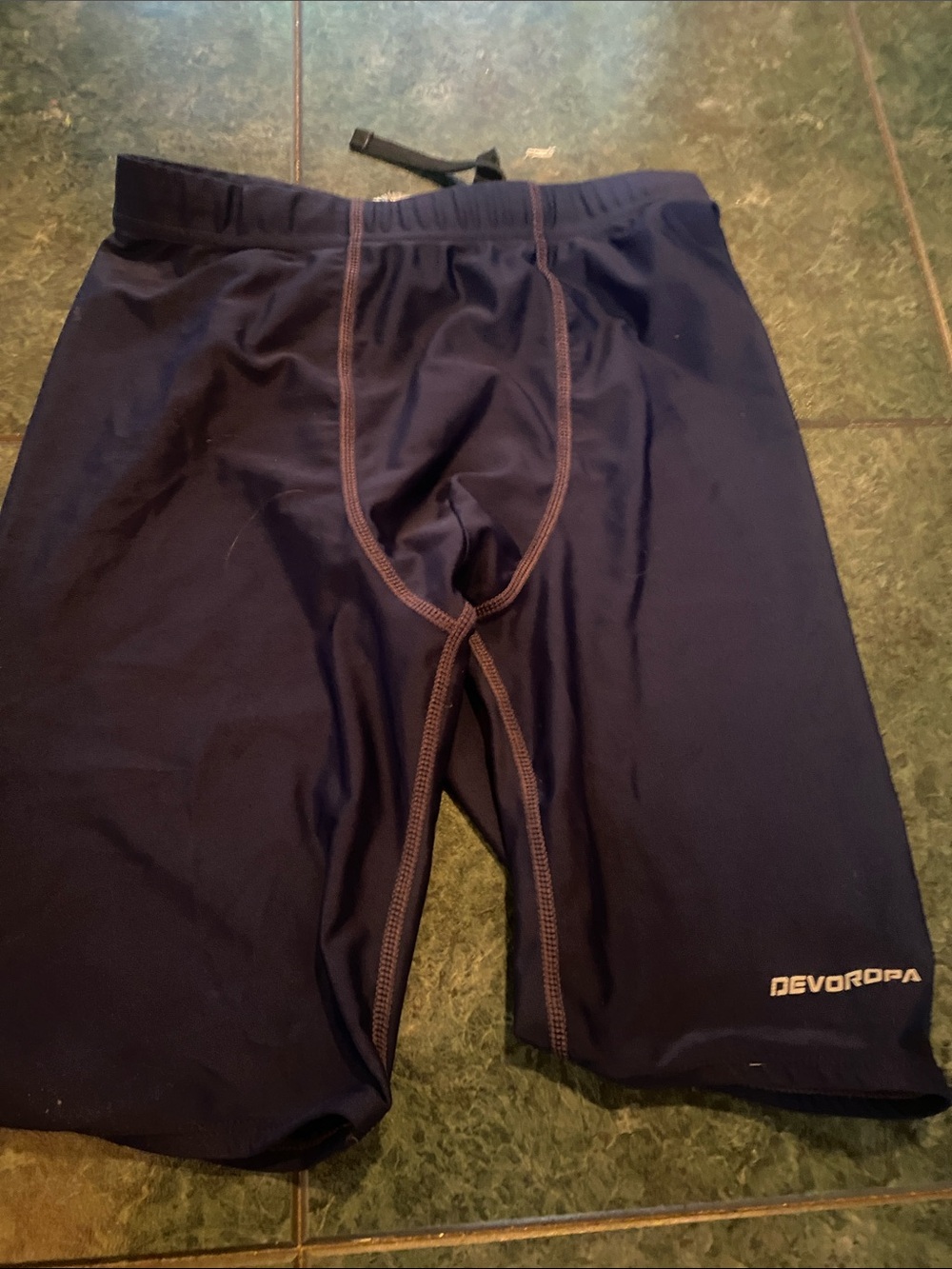 Devopro Performance Swim Jammer - Navy with Contrast Stitching
